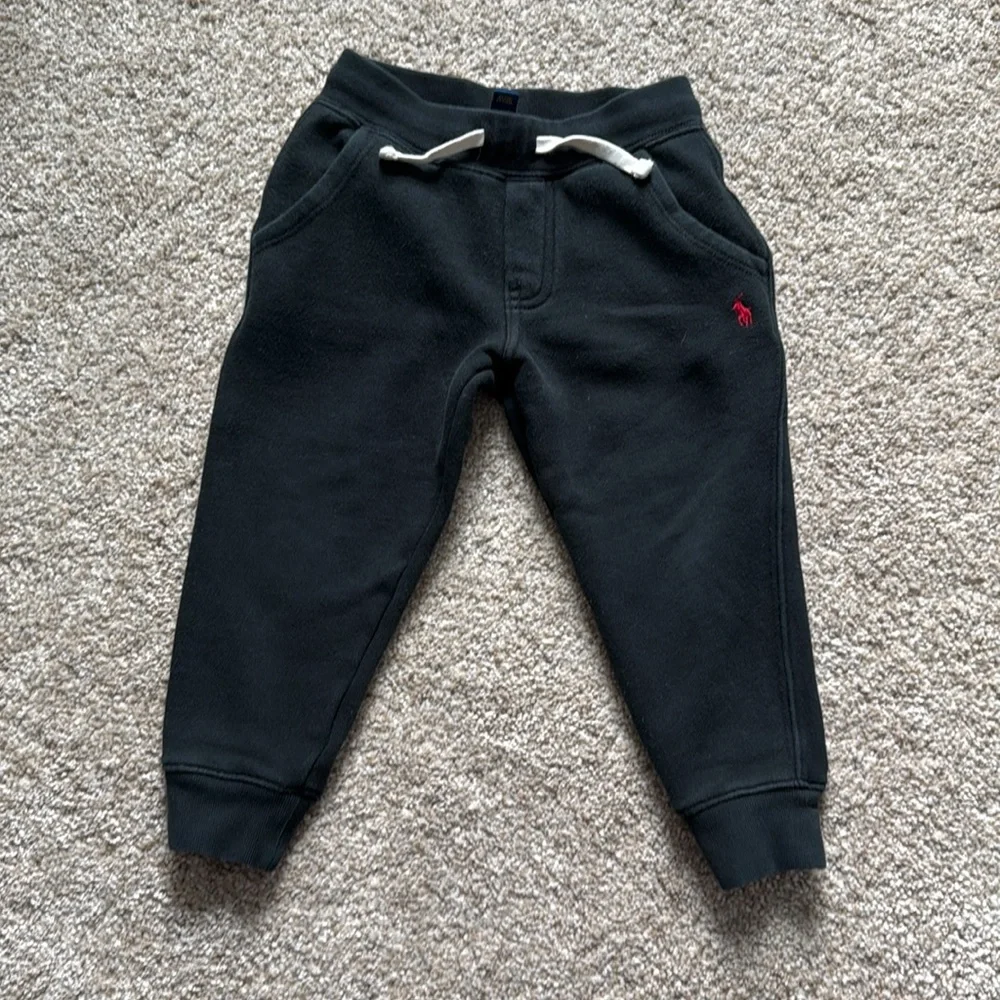 2 Piece Toddler Boys Black Cotton Fleece Hoodie and Fleece Jogger Pant S…